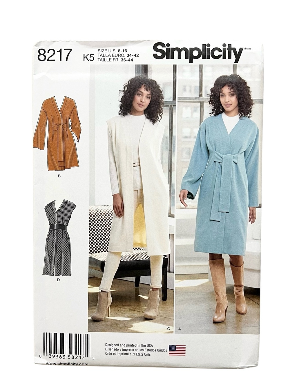 Simplicity 8217 Misses Petite Lined Coat Vest Pattern Sz 8-16